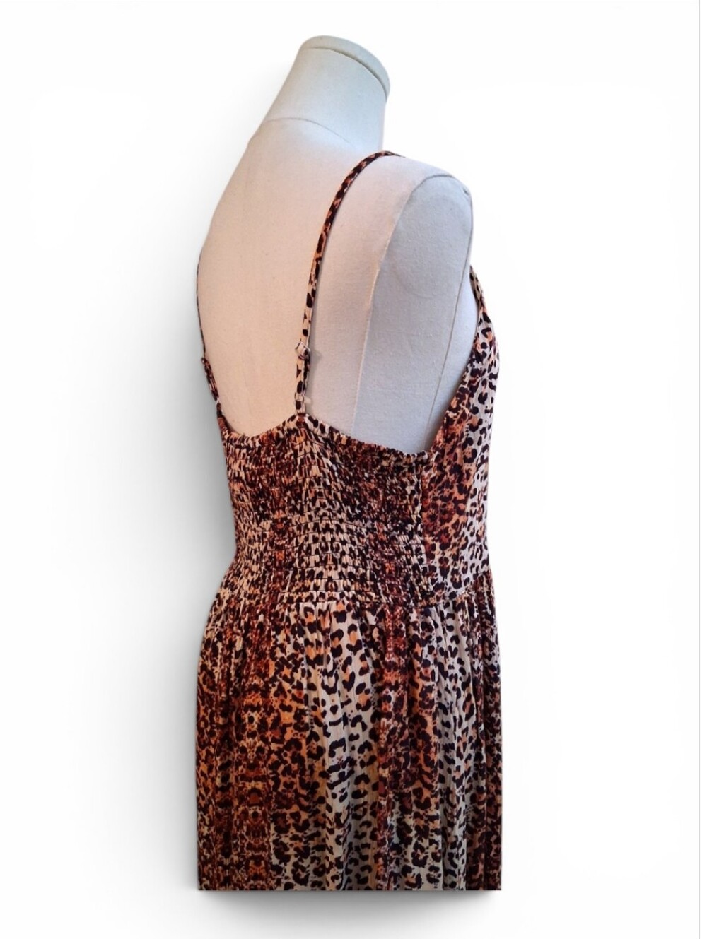 ANGIE Maxi Dress - Animal Print - Womens Large - brown orange cream - Picture 3 of 9